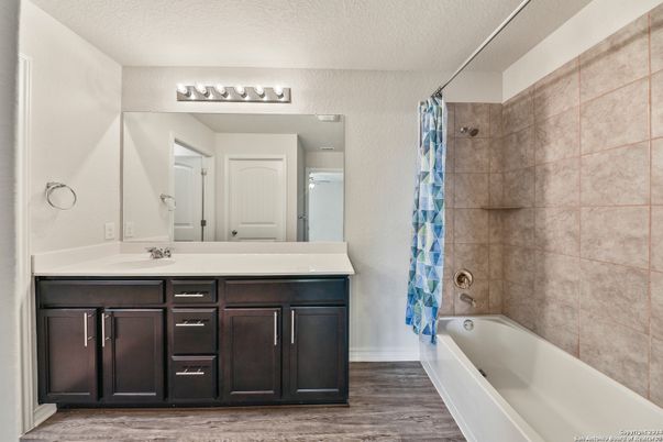 Bathroom, Dual Sink Vanities, Interior, Wood Texture Flooring