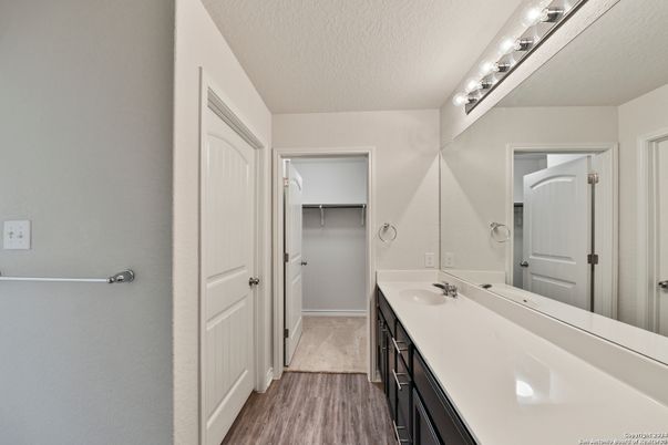 Bathroom, Dual Sink Vanities, Interior, Wood Texture Flooring