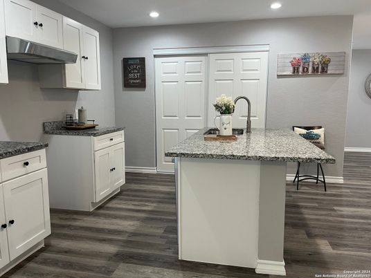 Interior, Kitchen, Recessed Lighting, Wood Texture Flooring