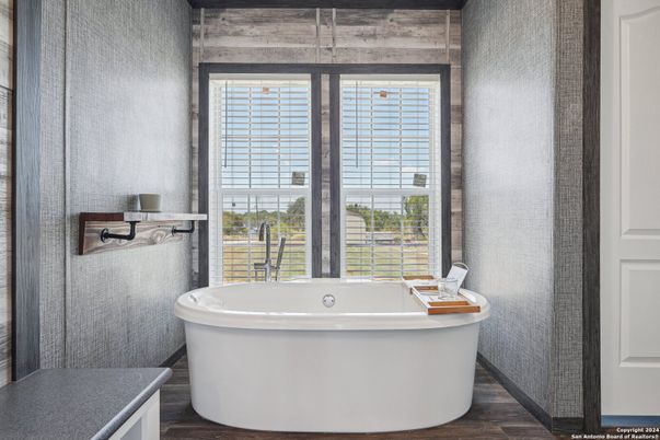 Bathroom, Free Standing Baths, Interior, Wood Texture Flooring