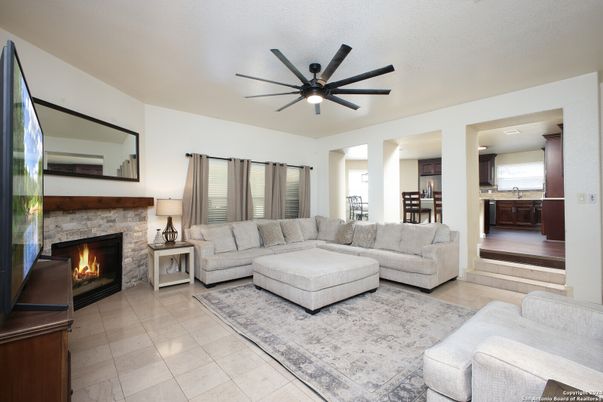 Fireplace, Interior, Kitchen, Living room