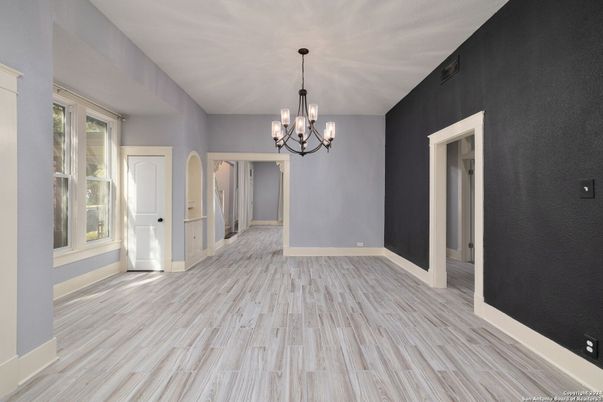 Chandelier, Empty room, Interior