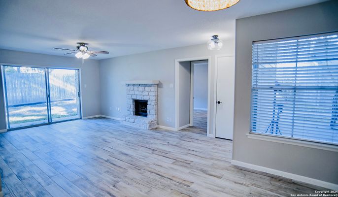 Empty room, Fireplace, Interior, Wood Texture Flooring