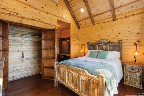 Bedroom, Interior, Recessed Lighting, Wooden Beams, Wooden Ceilings, Wood Texture Flooring, Wooden Walls