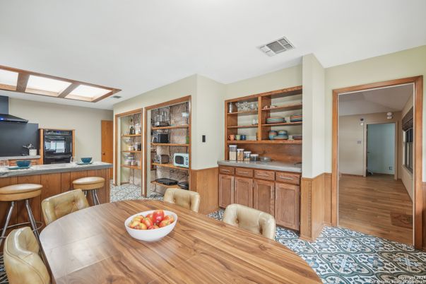 Dining room, Fireplace, Interior, Wood Texture Flooring
