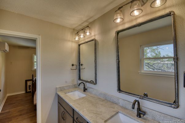 Bathroom, Dual Sink Vanities, Interior, Wood Texture Flooring