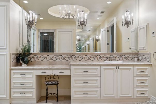 Bathroom, Chandelier, Interior, Recessed Lighting