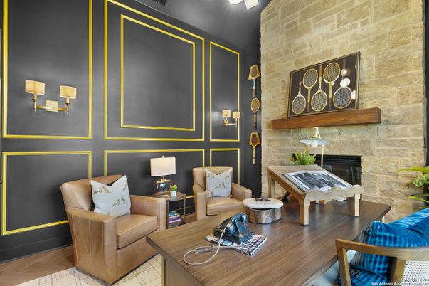 Fireplace, Interior, Living room, Stone Walls, Wood Texture Flooring
