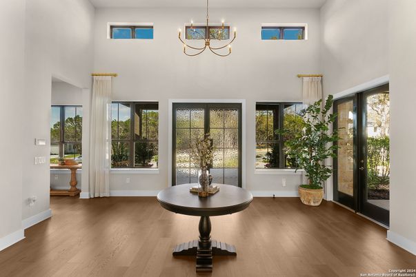 Chandelier, Interior, Wood Texture Flooring