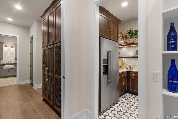 Interior, Kitchen, Recessed Lighting, Wood Texture Flooring