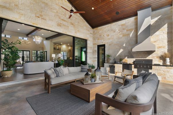 Interior, Living room, Recessed Lighting, Stone Walls, Wooden Ceilings