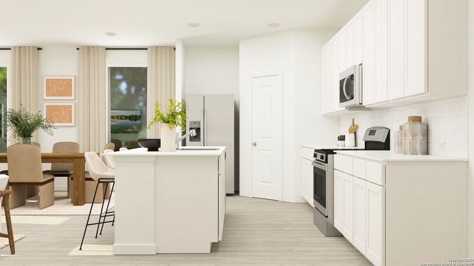 Interior, Kitchen, Recessed Lighting, Wood Texture Flooring