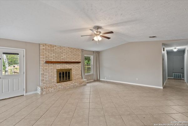 Empty room, Fireplace, Interior, Stone Walls