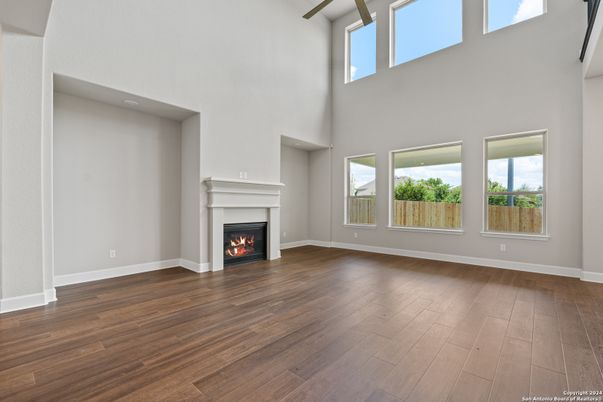 Empty room, Fireplace, Interior, Wood Texture Flooring