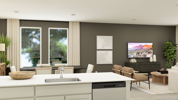 Dining room, Interior, Kitchen, Recessed Lighting