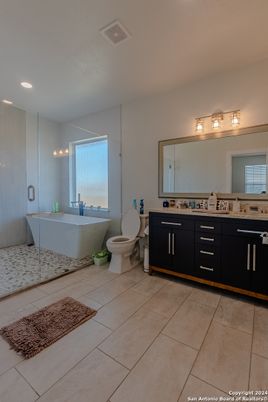 Bathroom, Dual Sink Vanities, Free Standing Baths, Interior, Recessed Lighting