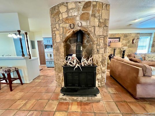 Fireplace, Interior, Stone Walls