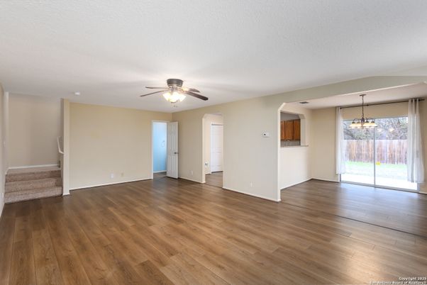 Chandelier, Empty room, Interior, Wood Texture Flooring