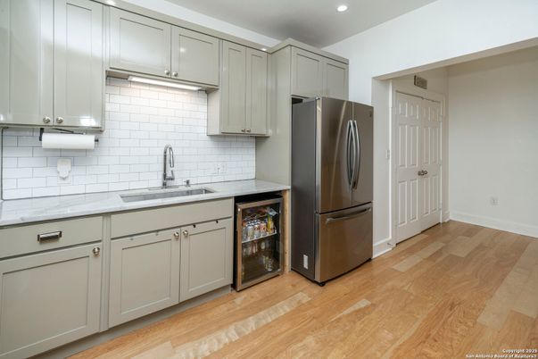 Interior, Kitchen, Recessed Lighting, Wood Texture Flooring