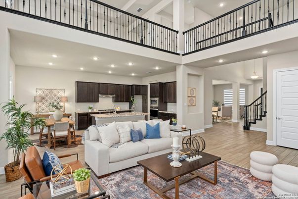 Dining room, Interior, Kitchen, Living room, Pendant Lights, Recessed Lighting, Stainless Steel Appliances, Wood Texture Flooring