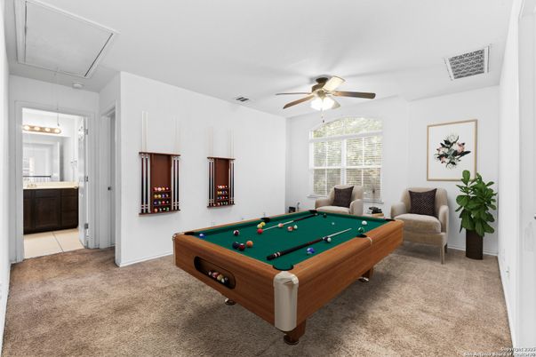 Billiard Table, Game Room, Interior, Pendant Lights
