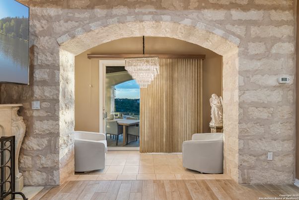 Chandelier, Interior, Stone Walls