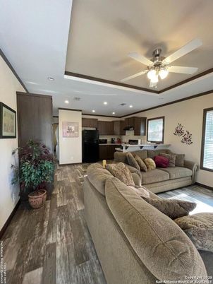 Interior, Kitchen, Living room, Recessed Lighting, Stainless Steel Appliances, Wood Texture Flooring