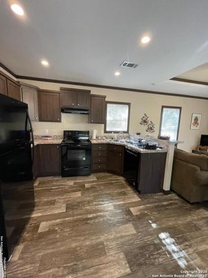 Interior, Kitchen, Recessed Lighting, Wood Texture Flooring