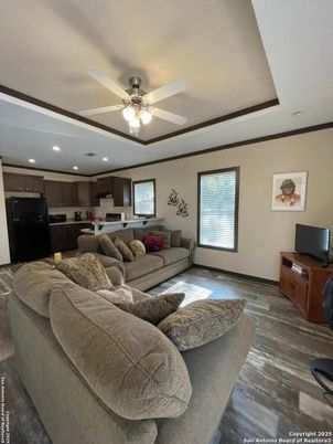 Interior, Kitchen, Living room, Recessed Lighting, Wood Texture Flooring