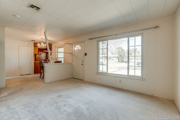 Chandelier, Dining room, Empty room, Interior, Kitchen