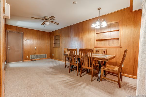 Dining room, Interior, Pendant Lights, Wooden Walls