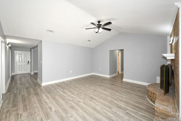Empty room, Fireplace, Interior, Wood Texture Flooring