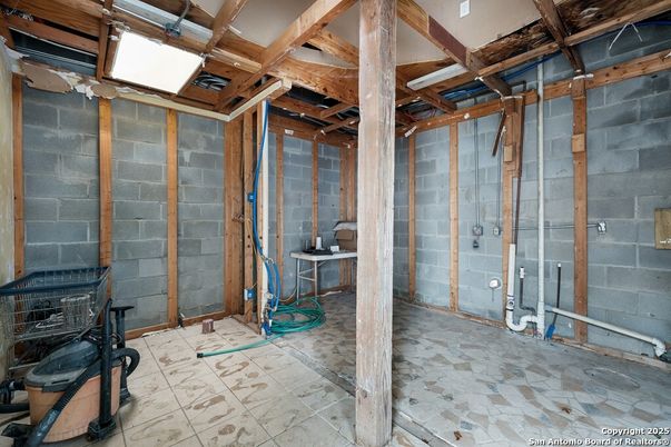 Interior, Stone Walls, Wooden Beams