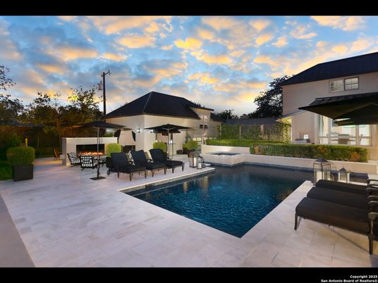 Exterior, Fireplace, Pool