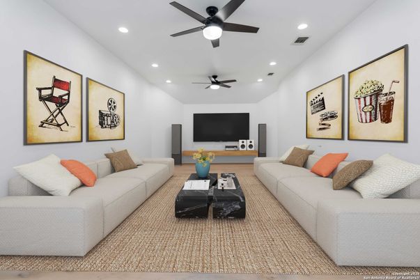 Interior, Living room, Recessed Lighting