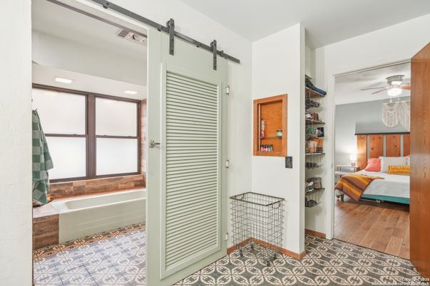 Bathroom, Bedroom, Interior, Recessed Lighting, Wood Texture Flooring