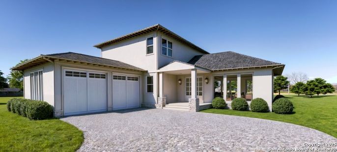 Attached, Exterior, Facade, Mediterranean