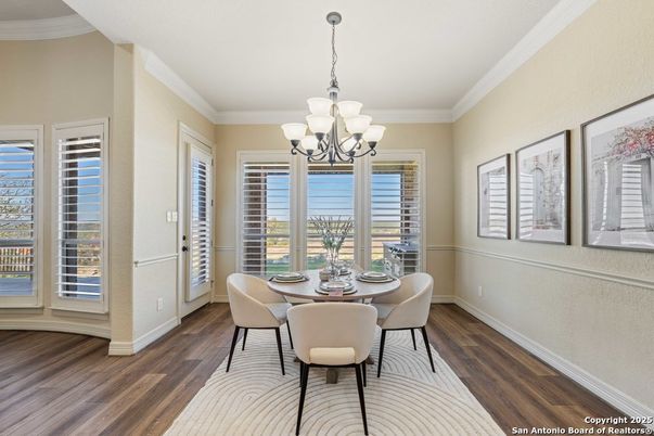 Chandelier, Dining room, Interior, Wood Texture Flooring
