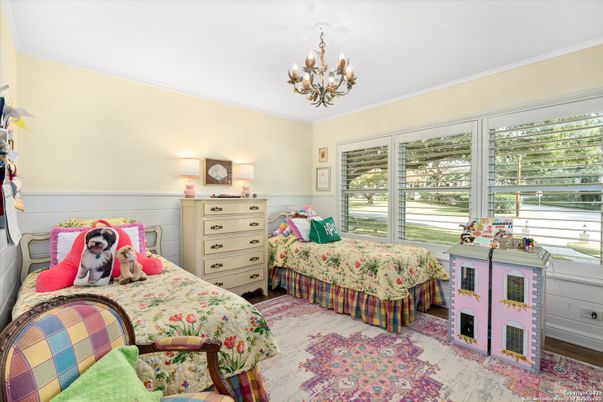 Bedroom, Chandelier, Interior
