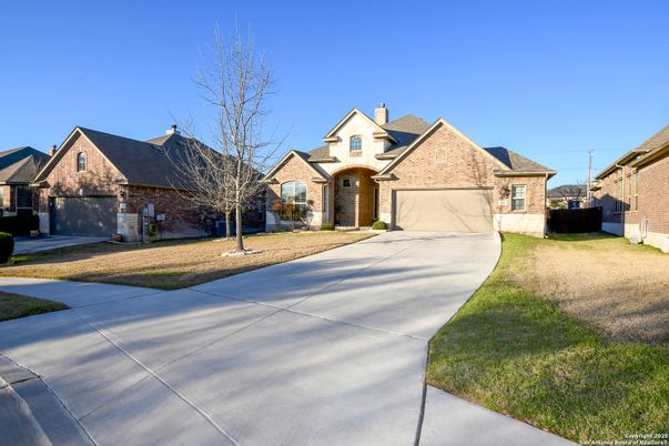 Attached, Backyard, Exterior, Facade, Brick Facade, French Provincial