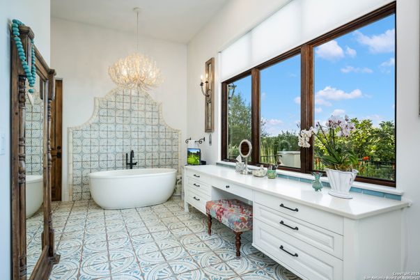 Bathroom, Chandelier, Dual Sink Vanities, Free Standing Baths, Interior
