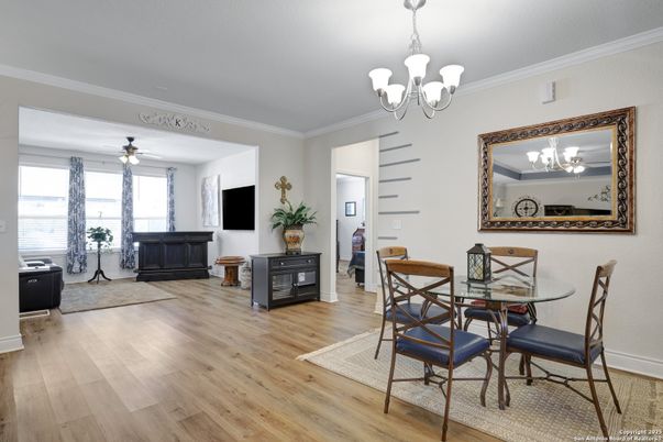 Chandelier, Dining room, Interior, Wood Texture Flooring