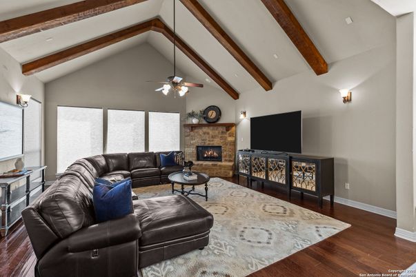 Fireplace, Interior, Living room, Wooden Beams, Wood Texture Flooring