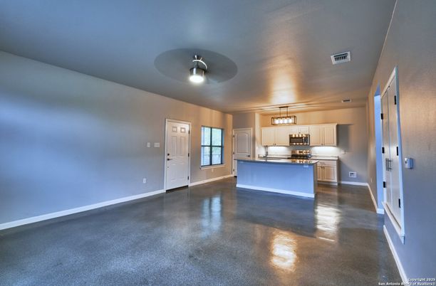 Empty room, Interior, Kitchen, Pendant Lights