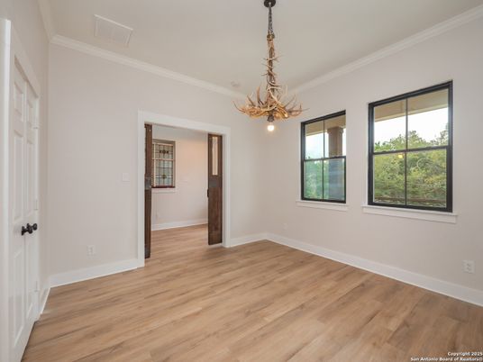 Chandelier, Empty room, Interior, Wood Texture Flooring