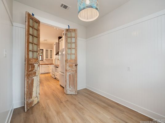 Interior, Kitchen, Recessed Lighting, Wood Texture Flooring