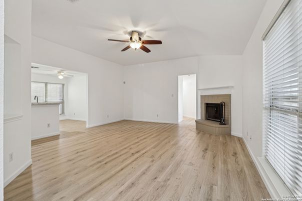Empty room, Fireplace, Interior, Wood Texture Flooring
