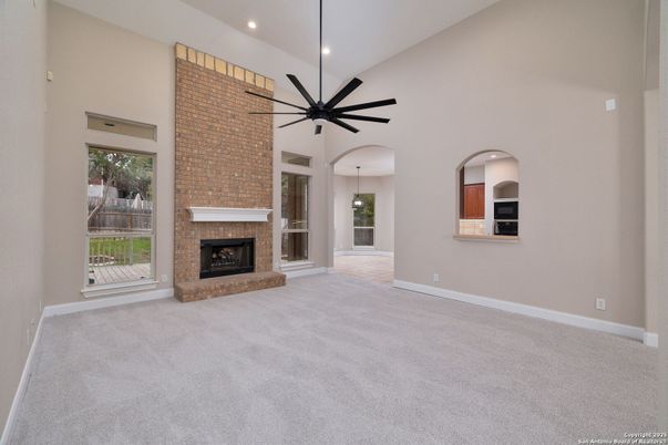 Empty room, Fireplace, Interior, Pendant Lights, Recessed Lighting