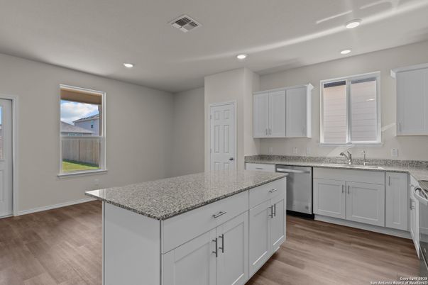 Interior, Kitchen, Recessed Lighting, Wood Texture Flooring