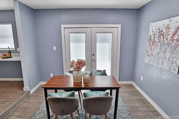 Dining room, Interior, Wood Texture Flooring